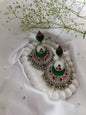 Colorful Meenakari Jhumka Earrings in Oxidized Silver