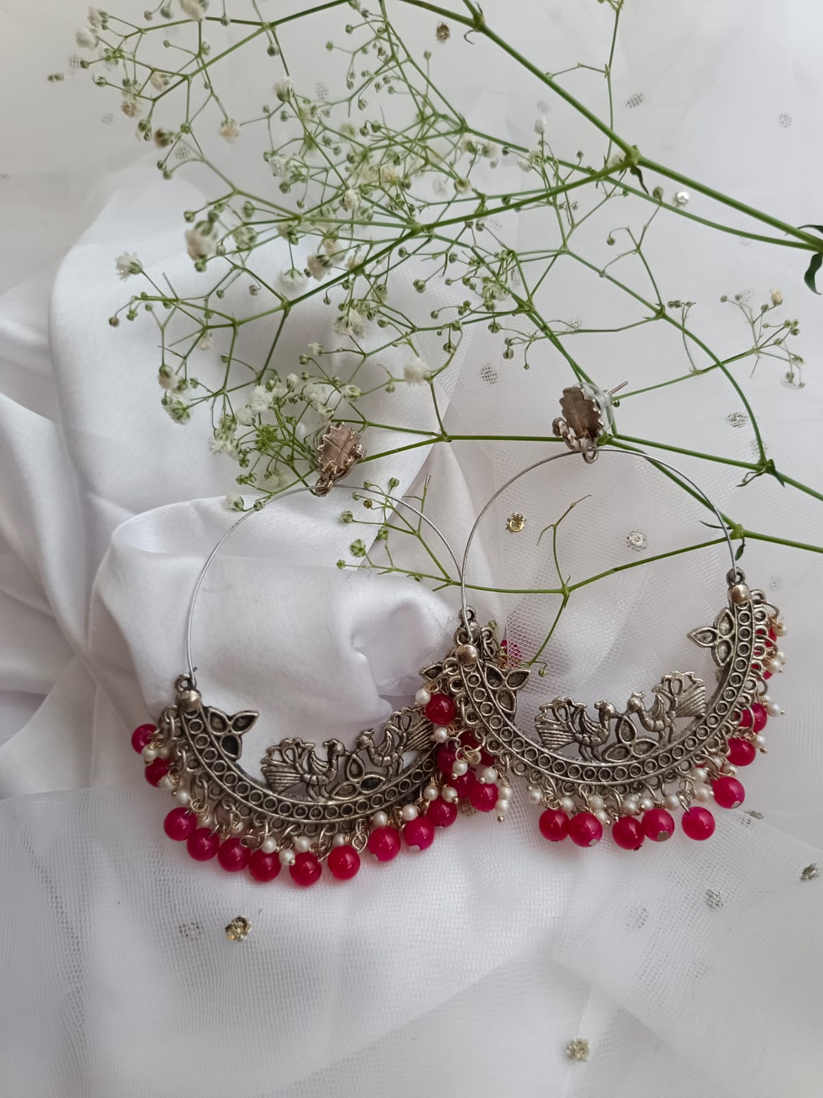 Golden Tassel & Pearl Drop Earrings