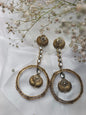 Vintage-Style Oxidized brass Earrings