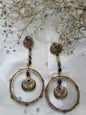 Vintage-Style Oxidized brass Earrings