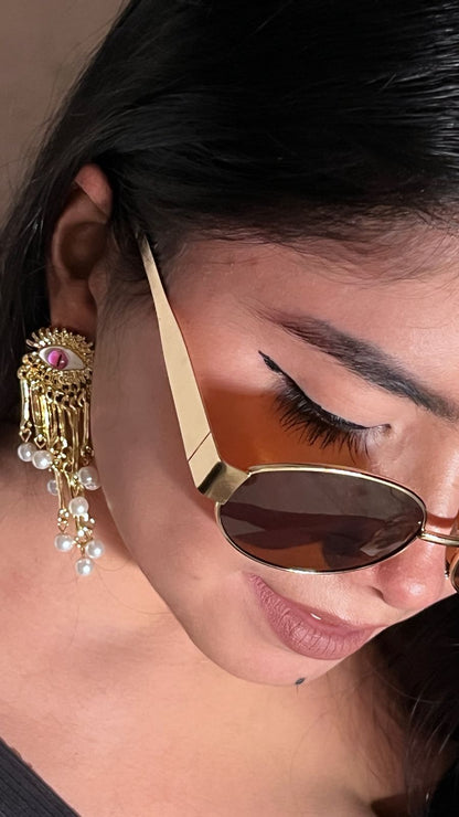 Statement Evil Eye Jhumka Earrings