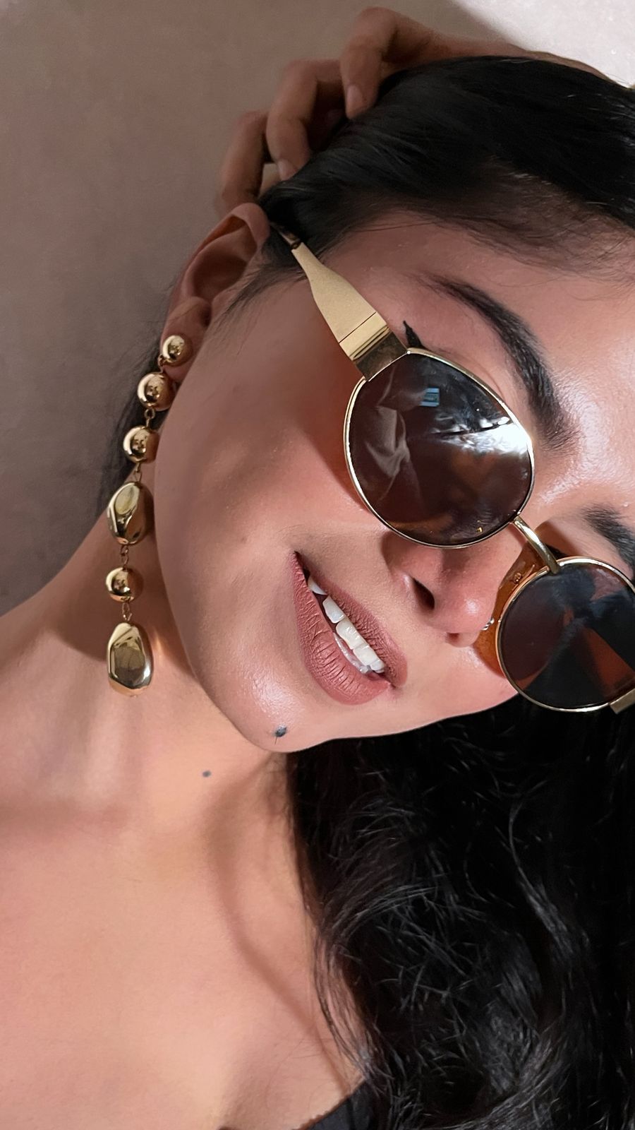 Anti tarnish Mixed Shape Golden Drop Earrings