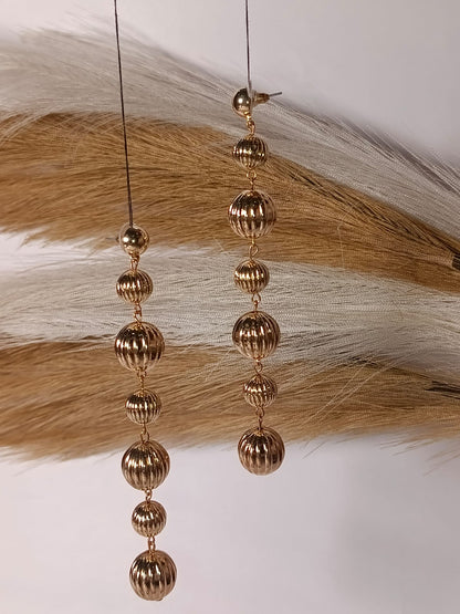 Anti tarnish Golden Tiered Drop Earrings