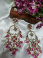 Exquisite Kundan & Emerald Green Stone Chandbali Earrings