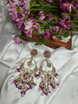Exquisite Kundan & Emerald Green Stone Chandbali Earrings