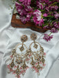 Exquisite Kundan & Emerald Green Stone Chandbali Earrings