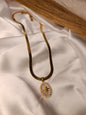 Anti-Tarnish Gold-Plated Compass Medallion Necklace