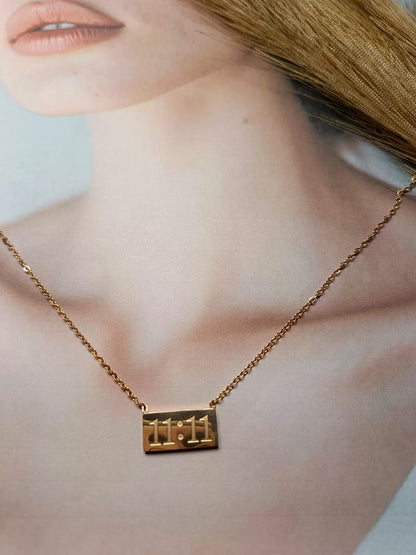 Anti-Tarnish Gold-Plated 11:11 Angel Number Necklace