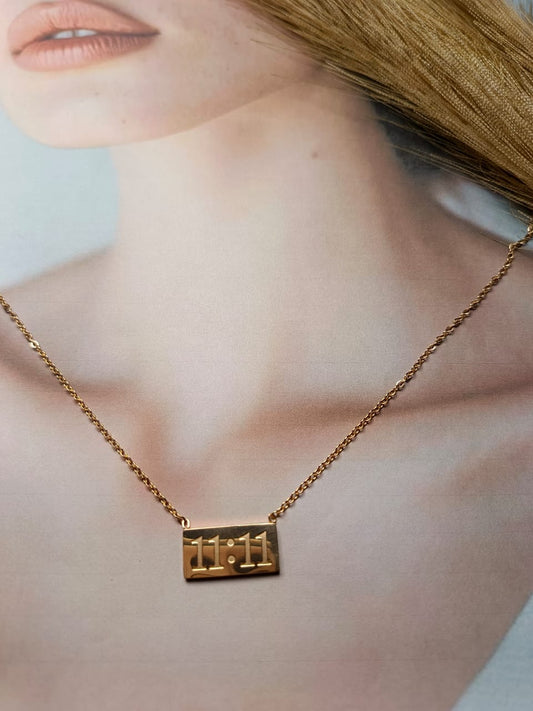 Anti-Tarnish Gold-Plated 11:11 Angel Number Necklace