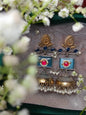 Exquisite Handcrafted brass Jhumkas with Blue and Pink Accents - Perfect for Festive & Ethnic Wear