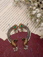 Exquisite Brass Peacock Ear Cuffs with Pearl Detailing