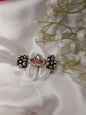 Adjustable Artisan Parrot & Pearl Brass Statement Ring