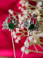 Traditional oxidised ear spike earrings