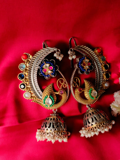 Premium Paachi Kundan Earcuff: Artisan Indian Design | Uncut Gemstone Elegance