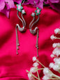 German silver Whimsical Peacock Dangle Earcuff