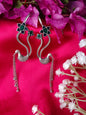German silver Whimsical Peacock Dangle Earcuff
