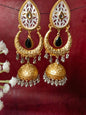 Boho Dual-Tone Angel Wing Brass Jhumka Earrings