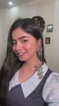 Elegant Brass Jhumka Earrings with Beaded & Ghungroo Accents